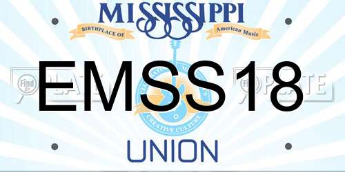 EMSS18 Mississippi License Plate