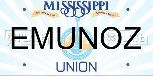 EMUNOZ Mississippi License Plate