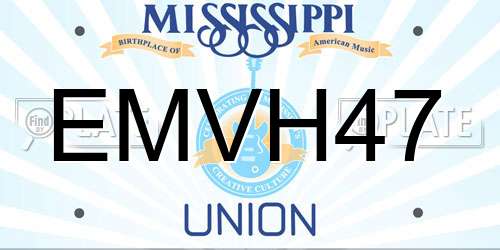 EMVH47 Mississippi License Plate