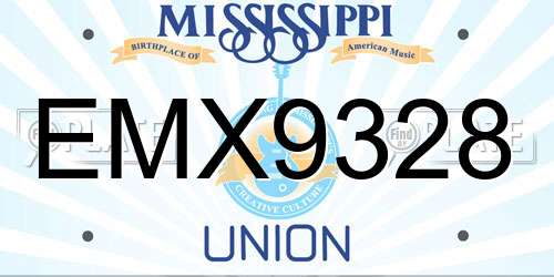 EMX9328 Mississippi License Plate