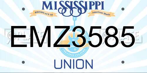 EMZ3585 Mississippi License Plate