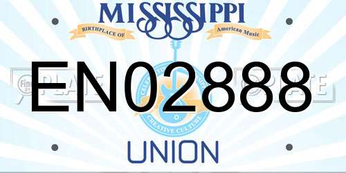 EN02888 Mississippi License Plate