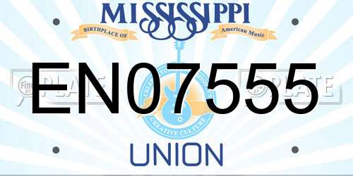 EN07555 Mississippi License Plate