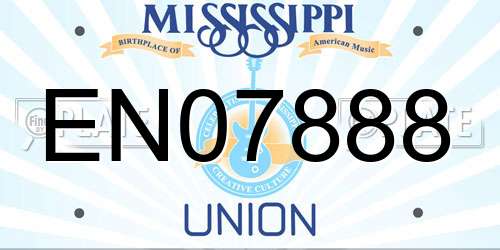 EN07888 Mississippi License Plate