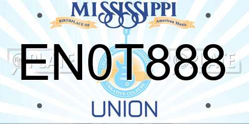 EN0T888 Mississippi License Plate