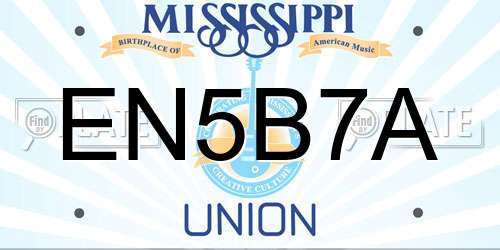 EN5B7A Mississippi License Plate