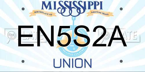 EN5S2A Mississippi License Plate