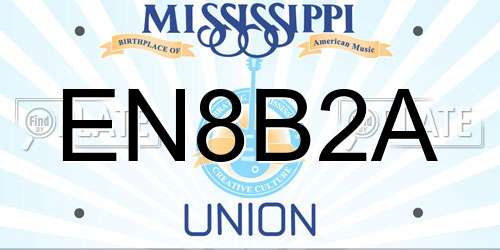 EN8B2A Mississippi License Plate