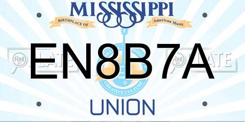 EN8B7A Mississippi License Plate