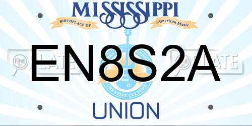 EN8S2A Mississippi License Plate