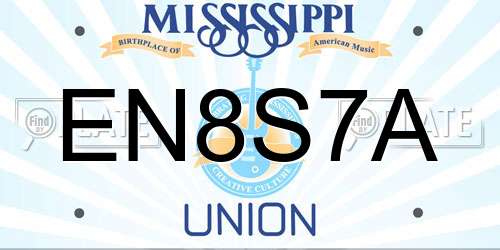 EN8S7A Mississippi License Plate