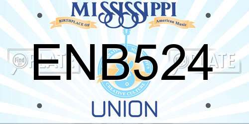ENB524 Mississippi License Plate
