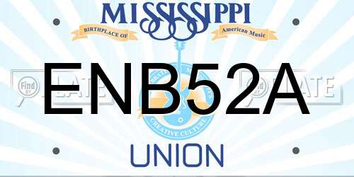 ENB52A Mississippi License Plate