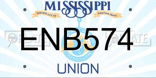 ENB574 Mississippi License Plate