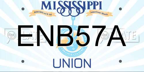 ENB57A Mississippi License Plate