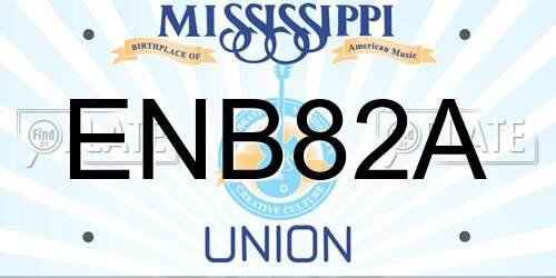 ENB82A Mississippi License Plate