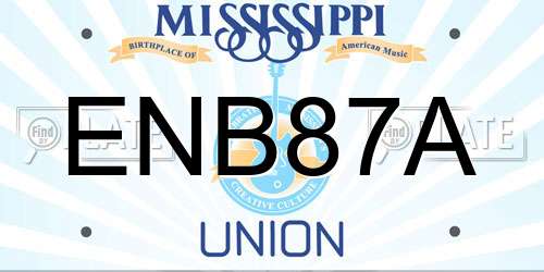 ENB87A Mississippi License Plate