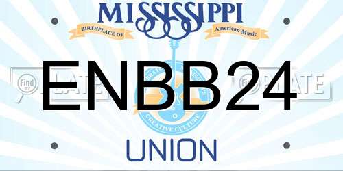 ENBB24 Mississippi License Plate