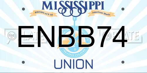 ENBB74 Mississippi License Plate