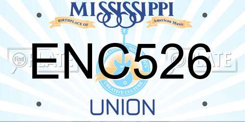 ENC526 Mississippi License Plate