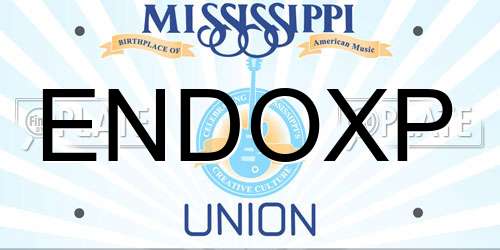 ENDOXP Mississippi License Plate