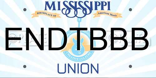 ENDTBBB Mississippi License Plate
