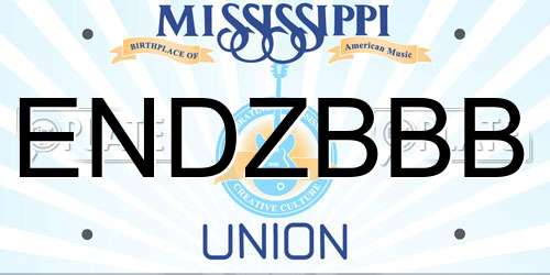 ENDZBBB Mississippi License Plate
