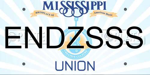 ENDZSSS Mississippi License Plate