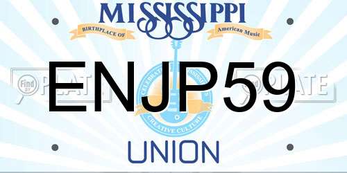 ENJP59 Mississippi License Plate