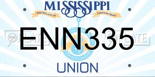ENN335 Mississippi License Plate