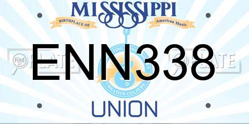 ENN338 Mississippi License Plate
