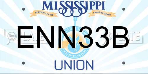 ENN33B Mississippi License Plate