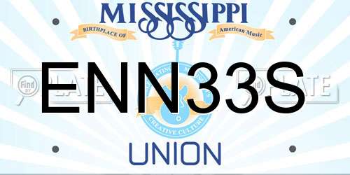 ENN33S Mississippi License Plate