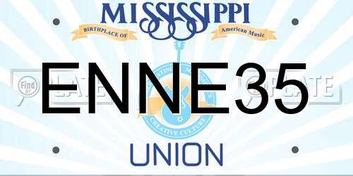 ENNE35 Mississippi License Plate