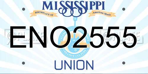ENO2555 Mississippi License Plate