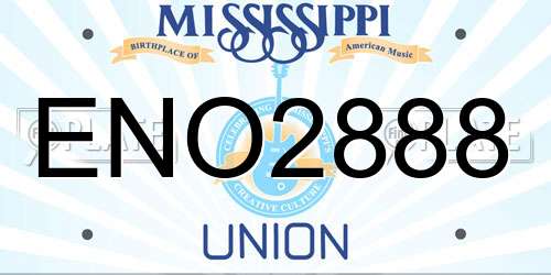 ENO2888 Mississippi License Plate