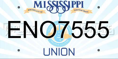 ENO7555 Mississippi License Plate