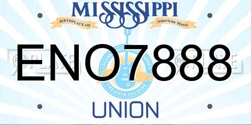 ENO7888 Mississippi License Plate