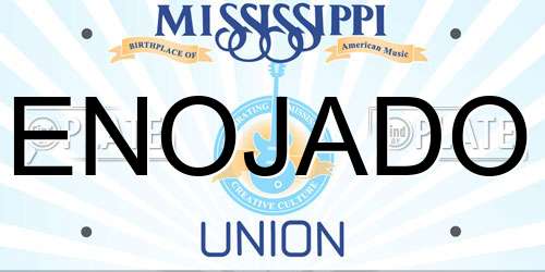 ENOJADO Mississippi License Plate