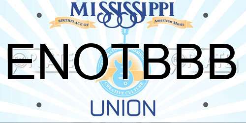 ENOTBBB Mississippi License Plate