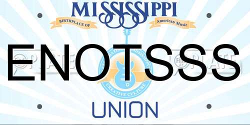 ENOTSSS Mississippi License Plate