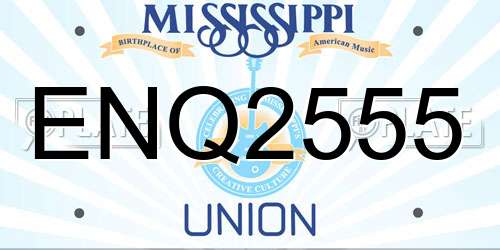 ENQ2555 Mississippi License Plate