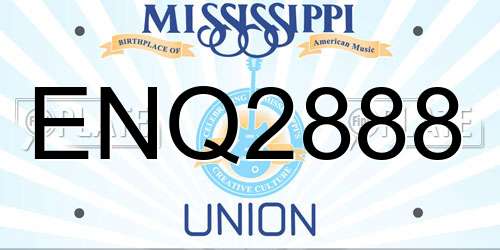 ENQ2888 Mississippi License Plate