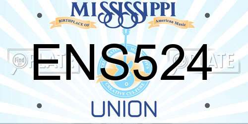 ENS524 Mississippi License Plate
