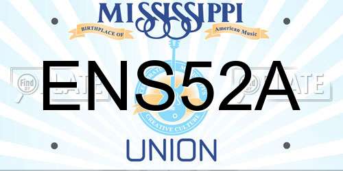 ENS52A Mississippi License Plate