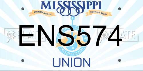 ENS574 Mississippi License Plate