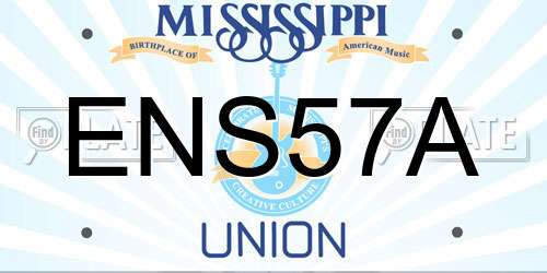 ENS57A Mississippi License Plate