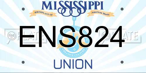 ENS824 Mississippi License Plate