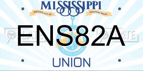 ENS82A Mississippi License Plate