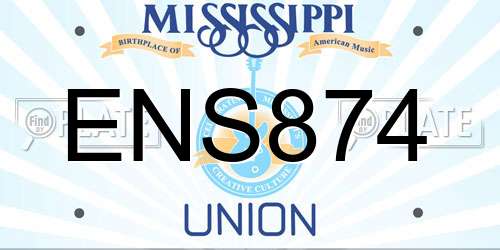 ENS874 Mississippi License Plate